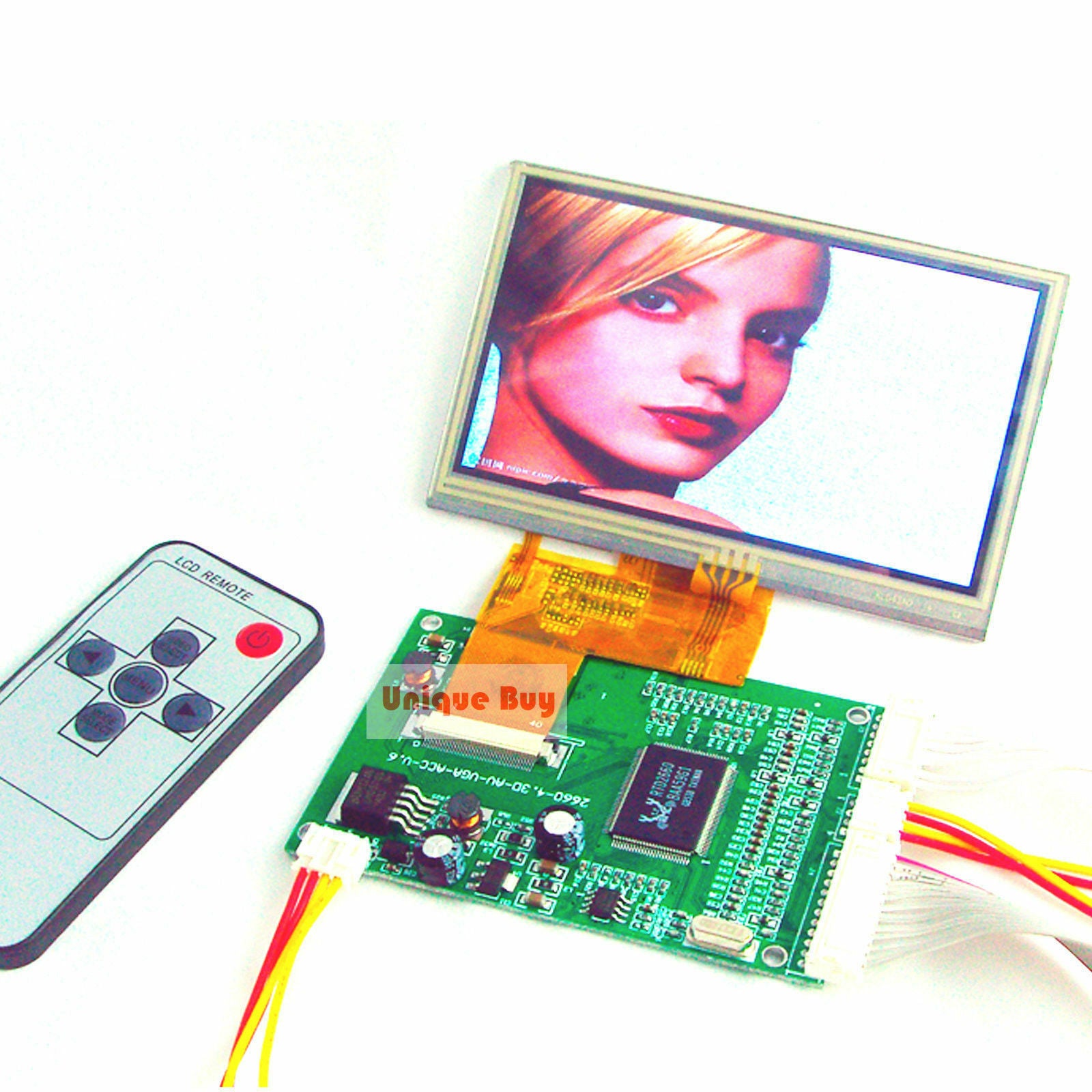 4.3" TFT LCD Module + Touch Panel + AV*2 / VGA Driving Board With Remot Control