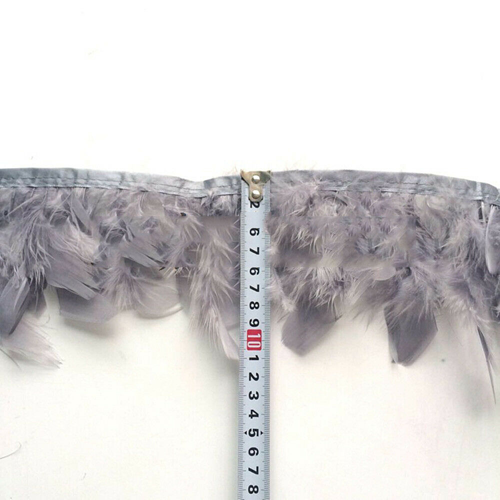1M Turkey Feather Trim Clothing Wedding Dress Sewing Edge Craft DIY Accessories