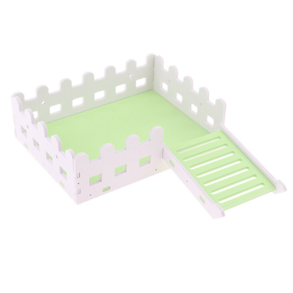1 Pc Small Pet Hamster Hedgehog Parrot Wooden Ladder Platform Fence Green