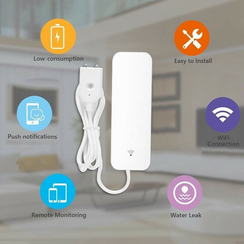 Tuya Wifi Water Leakage Alarm WIFI Leak Sensor Detector Flood Alert Overflow DD7