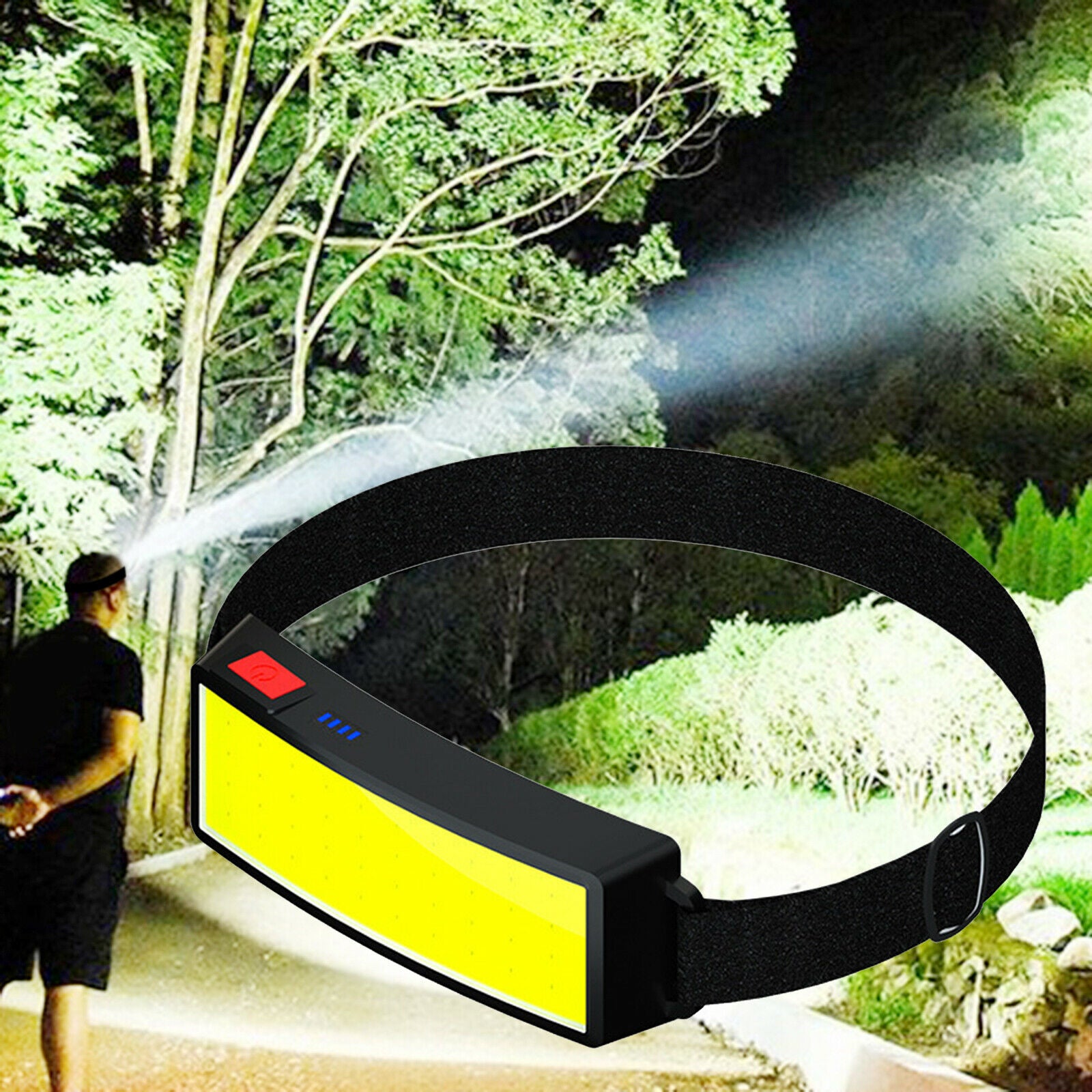 LED Headlamp Flashlight COB Headlight for Walking Running, Camping, Outdoor