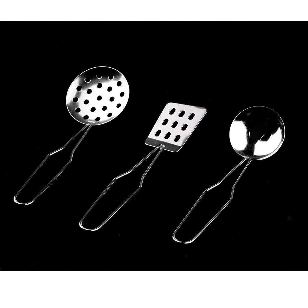 10pcs Mini Kids Kitchen Cookware Stainless Steel Children Dolllhouse Toys B