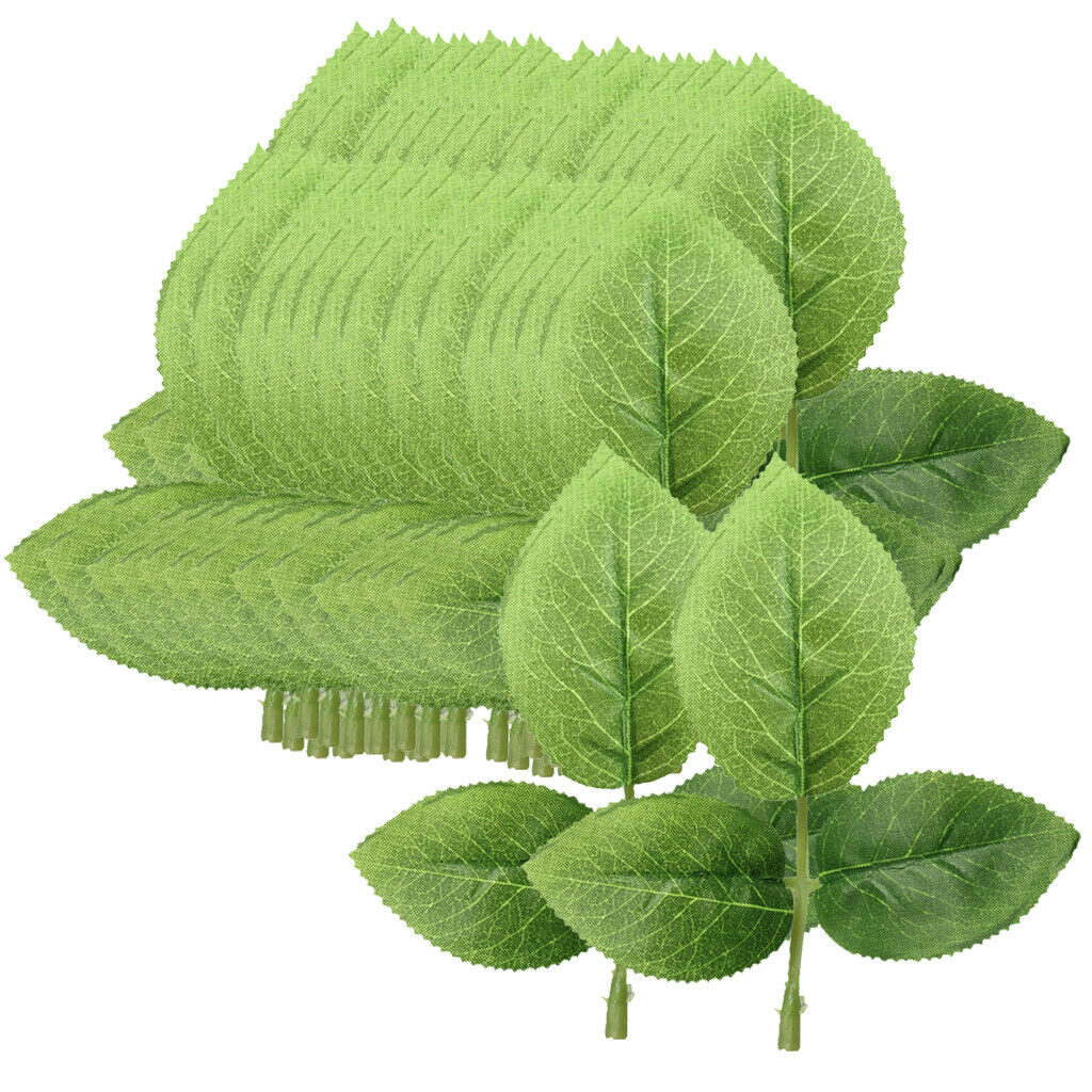 50 Pieces Artificial Silk Leaves for Bouquet Making Decorative Accessories