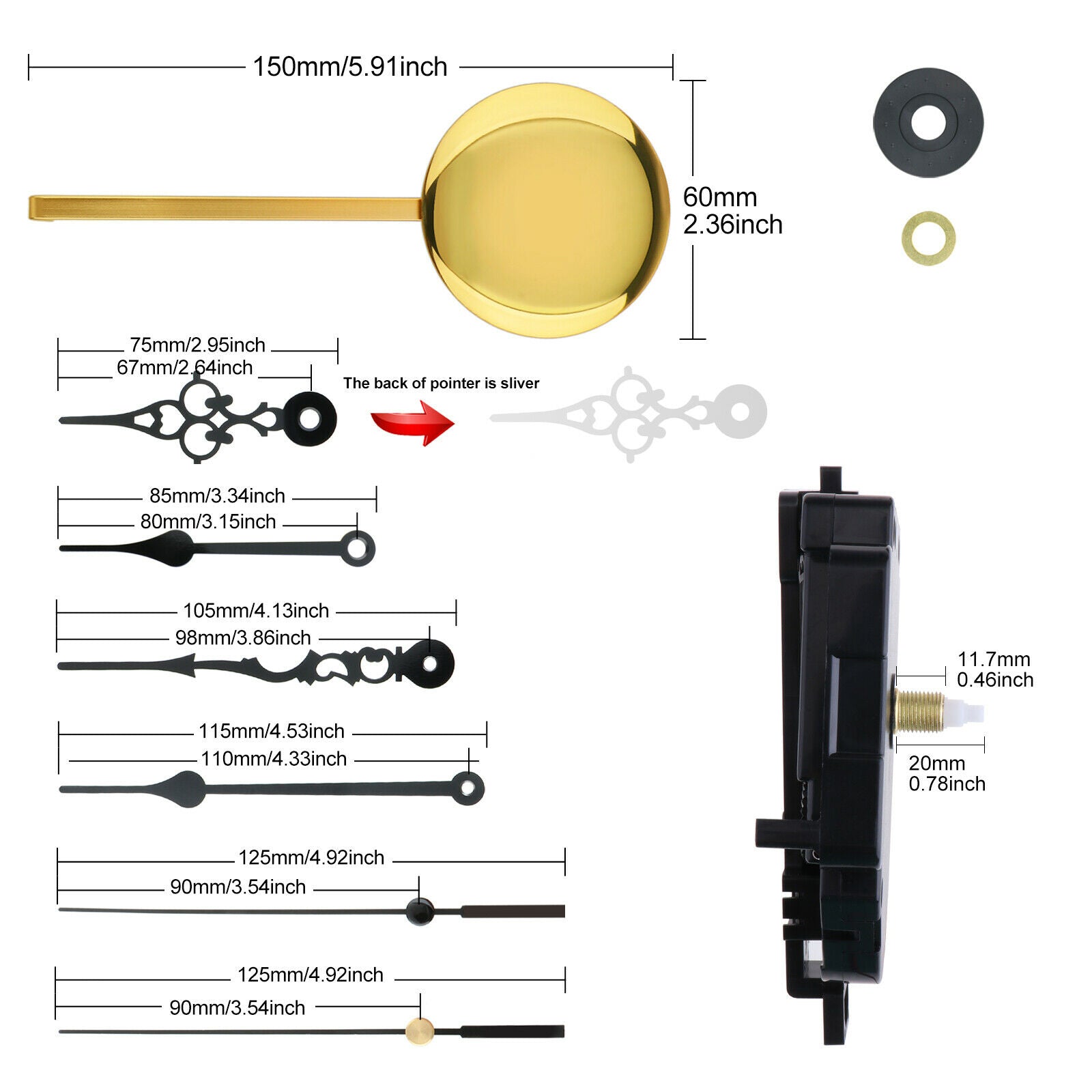 Wall Pendulum Clock Chime Melody Mechanism Movement DIY Set Replacement
