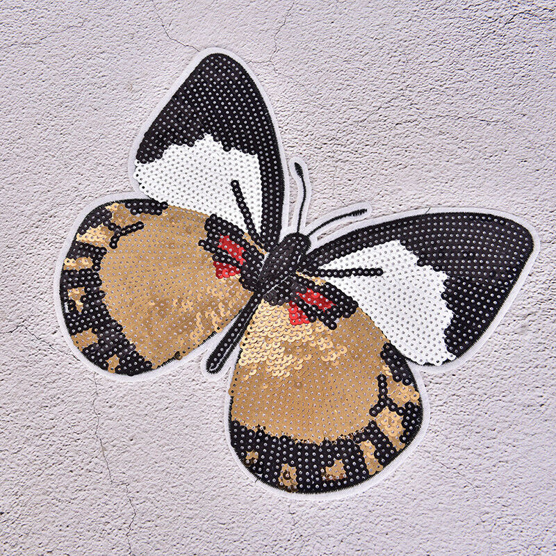 Huge butterfly reversible sequined sew on patches for clothes handmade DIYSEBD