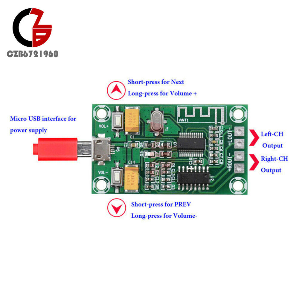 Micro USB PAM8403 Bluetooth Audio Receiver Stereo Amplifier Board 5V