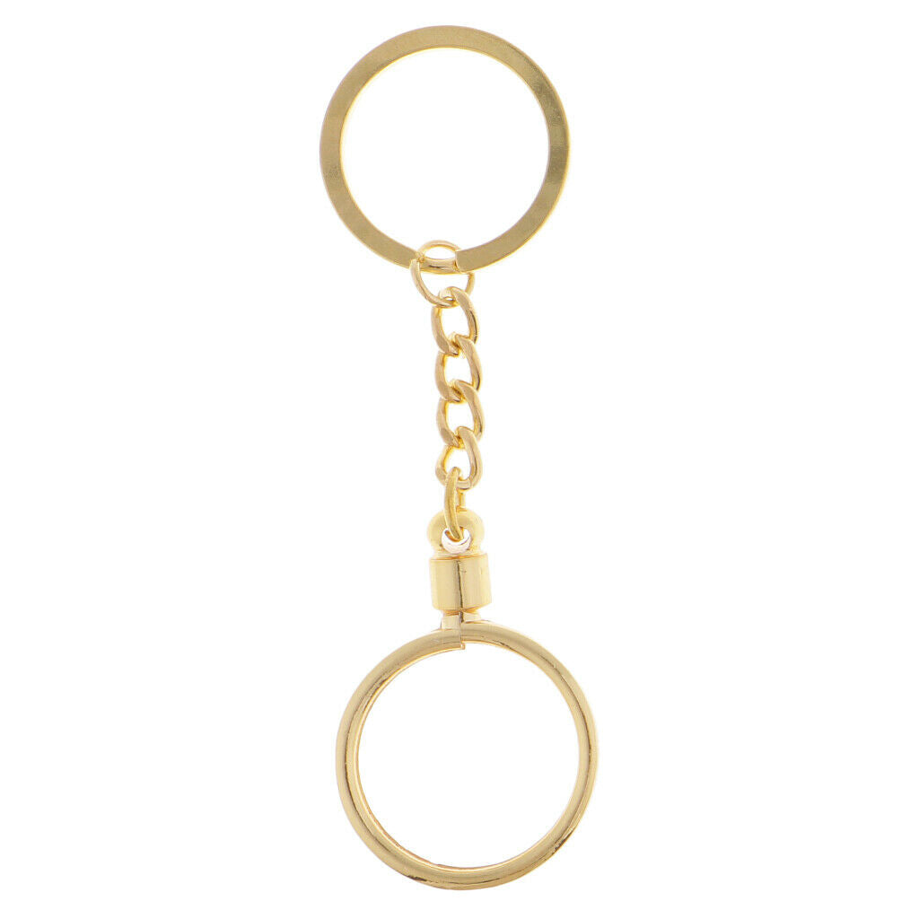 27mm Coin Holder Keychain Round Golden Plastic