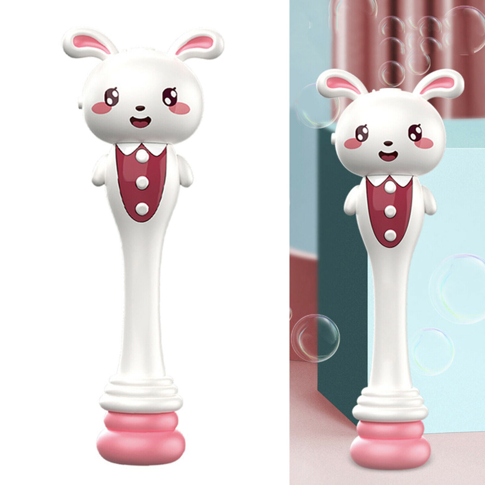 Bubble Machine Wand Handheld Automatic Bubble Blower Toys Light&Music Rabbit