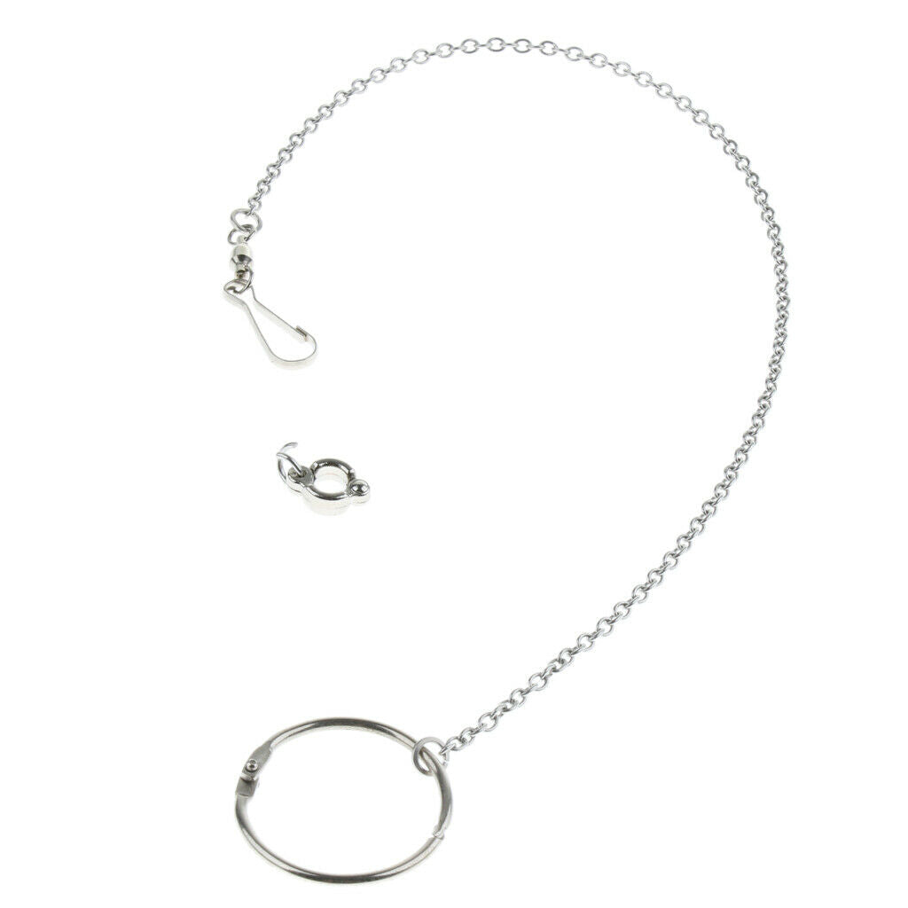 2 Pcs Bird Training Ring Parrot Foot Stainless Steel Fission Chain Leash, Easy