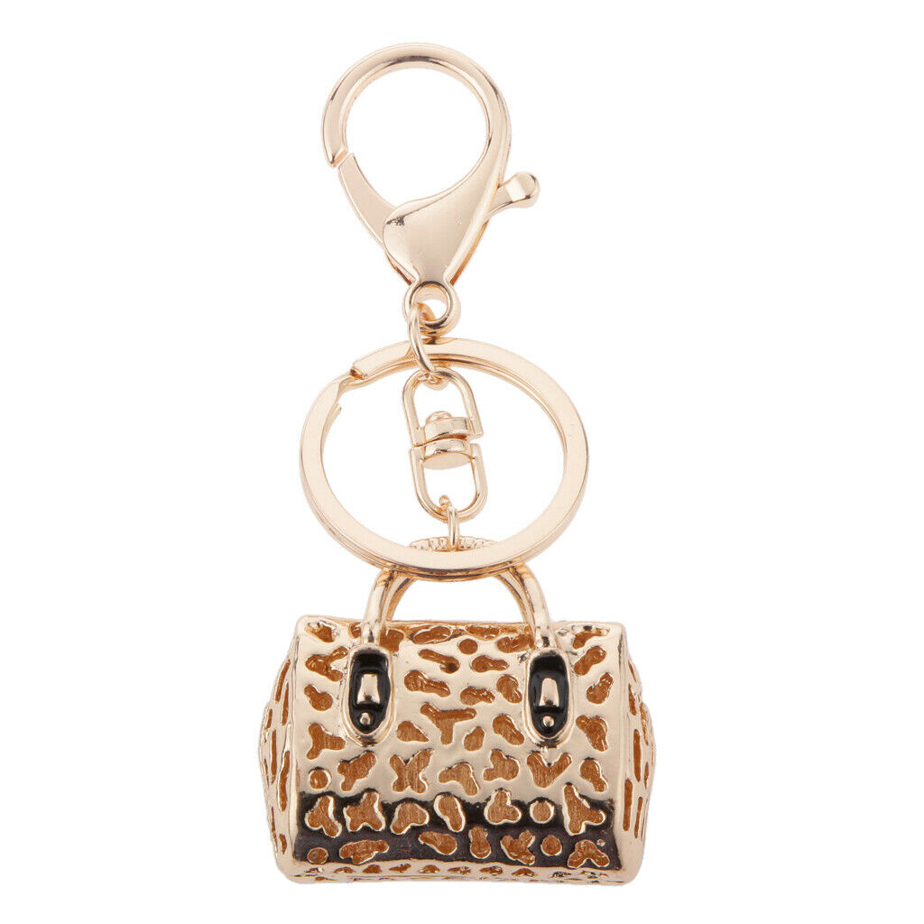 Rhinestone Crystal Fashion Ladies Handbag Keyring Keychain Black