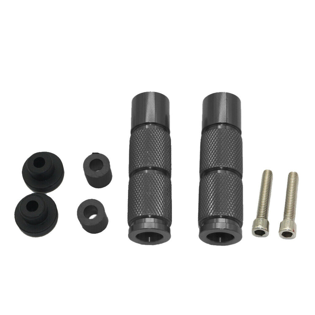 2 Pairs CNC Anti-skid Footrests Foot Pegs for Motorcycle (Red & Black)