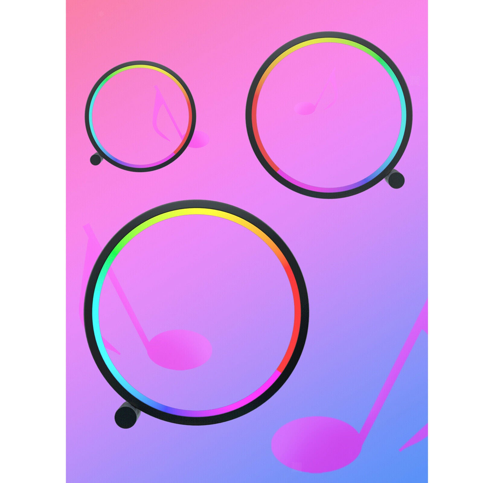 LED Night Light Colorful RGB LED Mood Lighting Circle Desktop Lamp Office