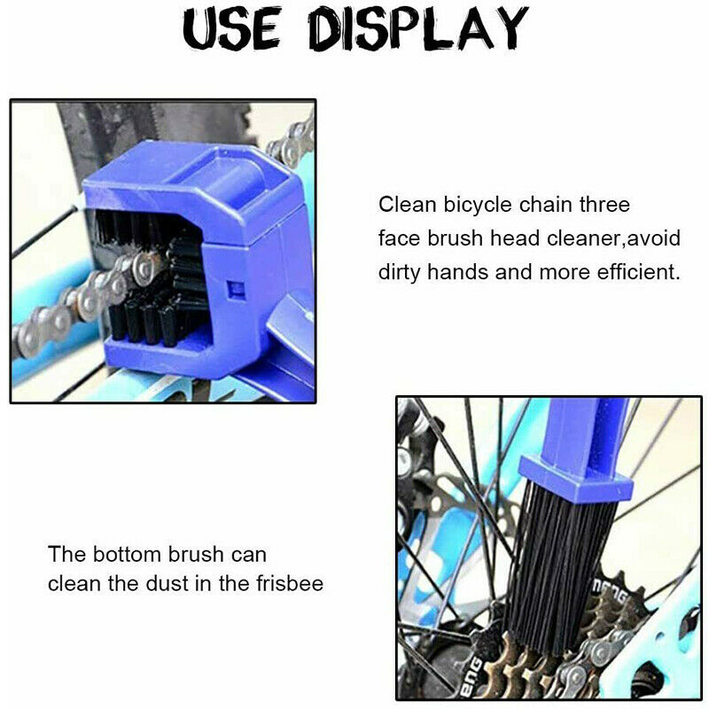 4Pcs Motorcycle Bike Bicycle Chain Motorbike Wheel Cleaning Brush Cleaner Tool