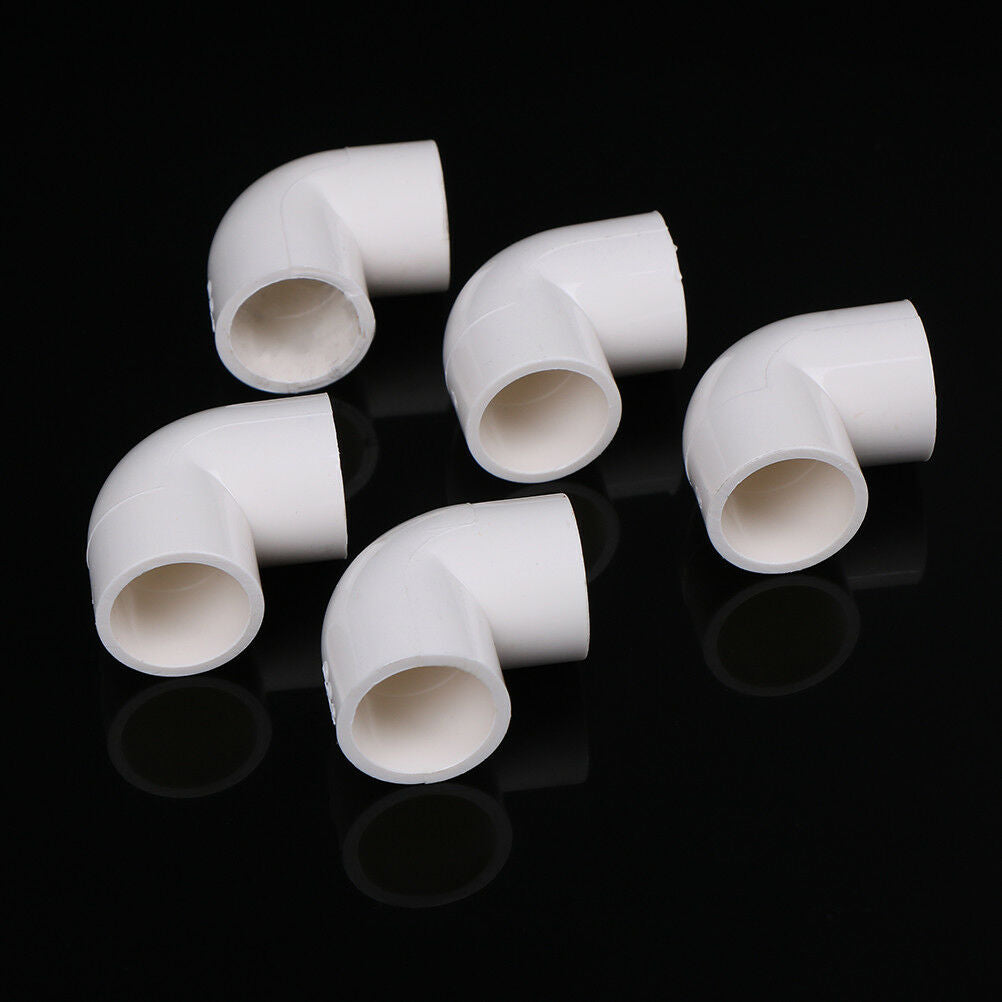 5 Pieces white 20mm dia 90 angle degree elbow pvc pipe adapter .l8