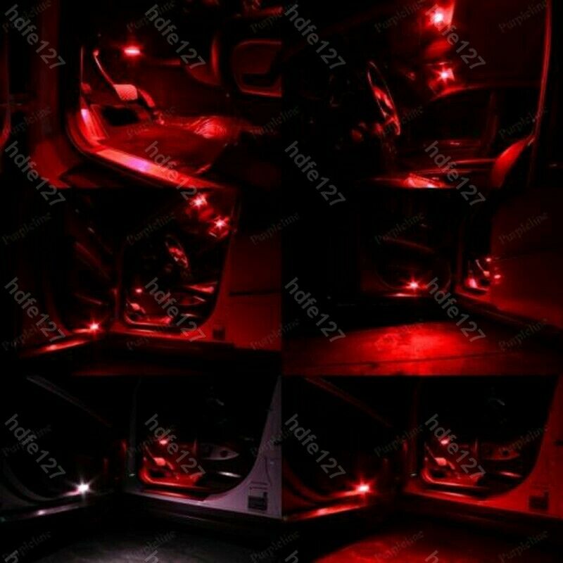 13pcs Red Car LED Light Interior Package Bulb Kit for Dome License Plate Lamps