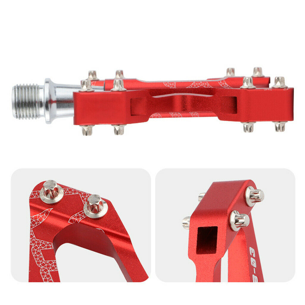 Bike Pedal Mountain Road Bicycle Flat Platform MTB Cycle 9/16" Red