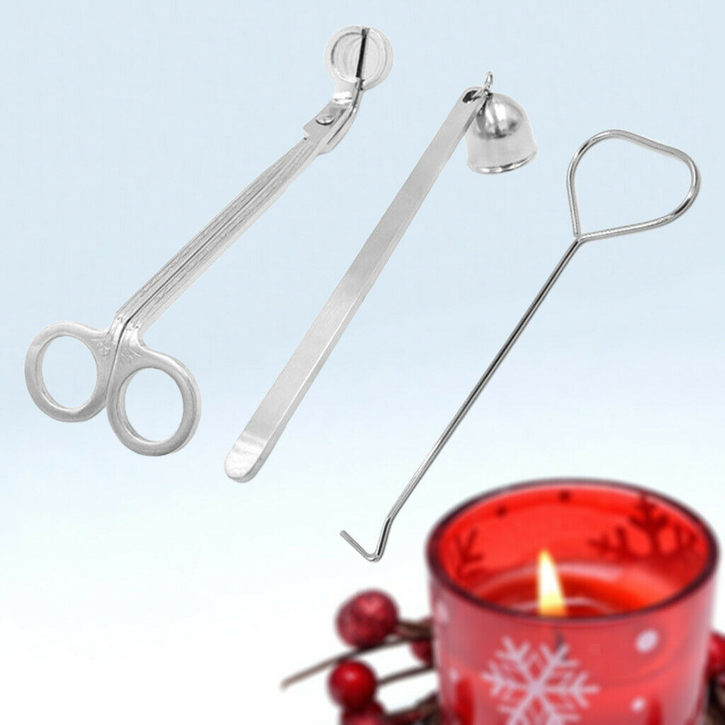 3PCS/Set Candle Wick Trimmer Snuffer Dipper Candlewick Cutter Tool Kit