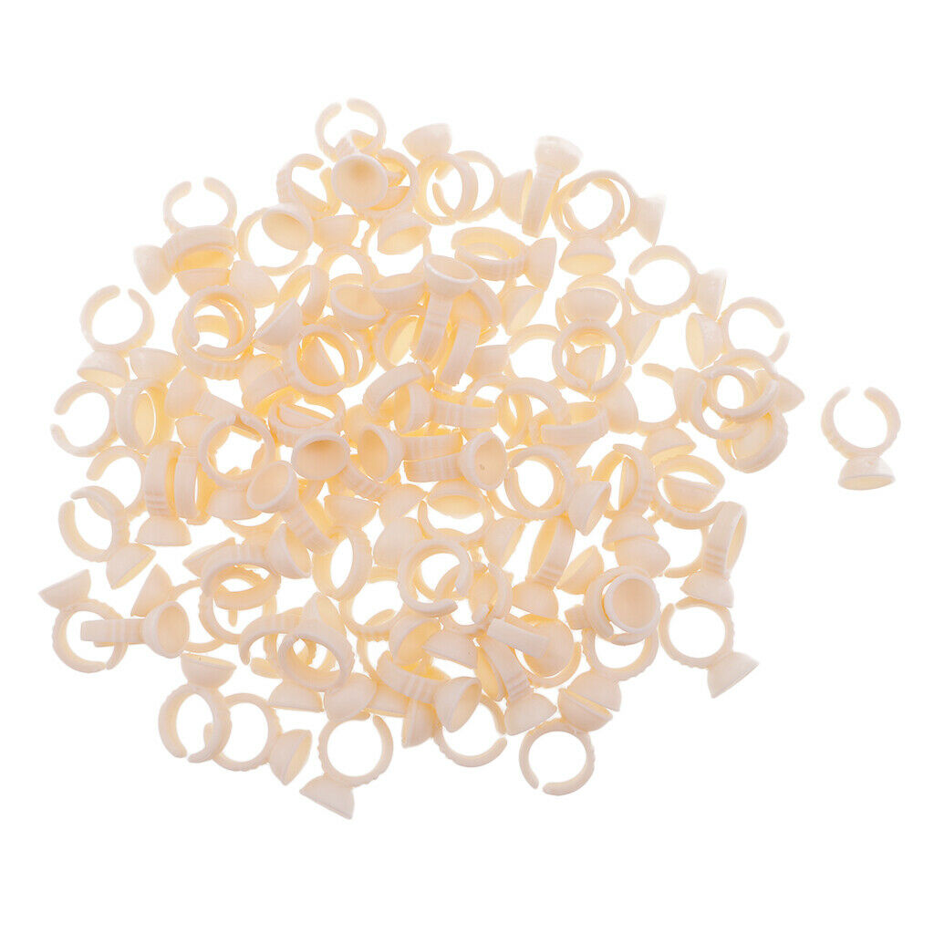 200pcs Silicone Pigment Rings Tattoo Ink Cups Makeup Ring Glue Holder S/M