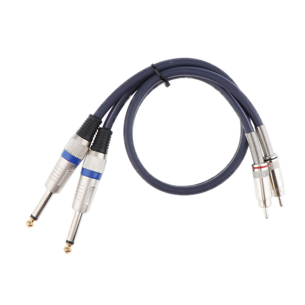 Dual Mono Male 1/4 inch (TS 6.35mm  ) to Dual RCA Male Plug Audio Cable, 2 x