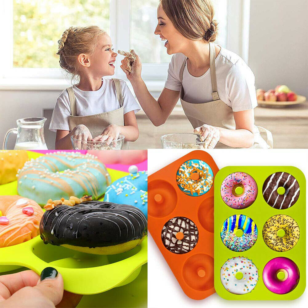 2Pcs Non-Stick Silicone Donut Molds Donut Baking Tray Donut Baking Pan Molds