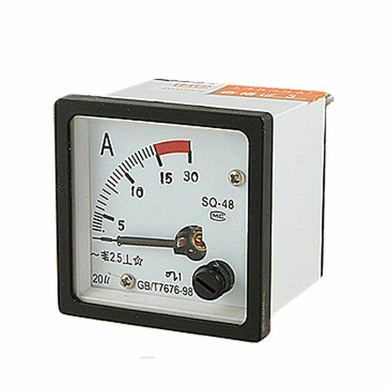 SQ48 Analog AC Current Panel Meter Ammeter 0-15A Gauge White + Black B3R2