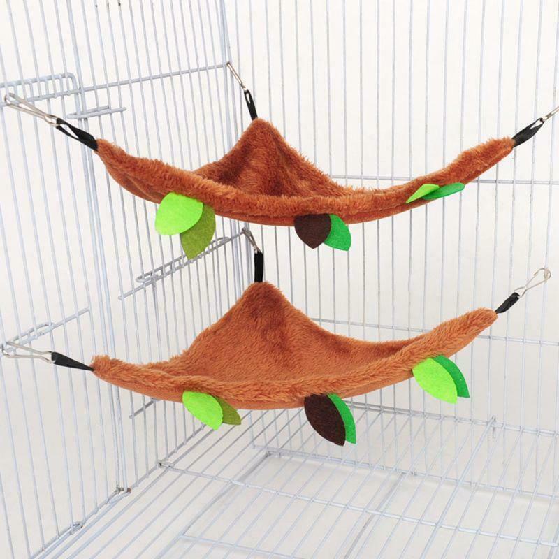 5Pcs Cute Small Pet Cage Sugar Glider Hamster Squirrel Swing Bed Nest Hammock