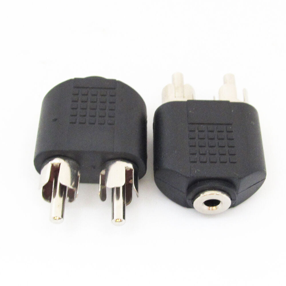 50pcs 3.5mm Stereo Female to 2 RCA Male Plug Twin Phono Y Splitter Audio Adapter