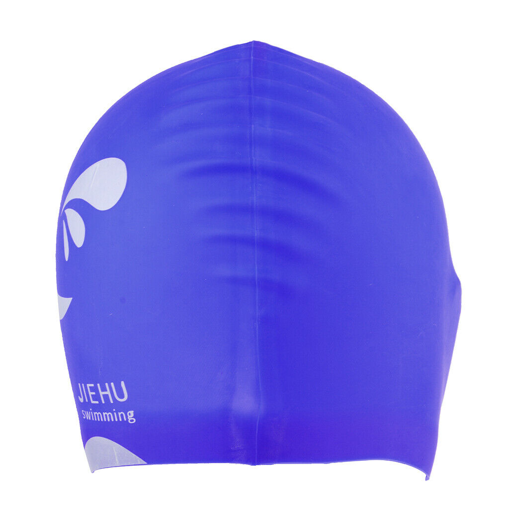 Swimming caps waterproof premium silicone no slip bathing hat blue