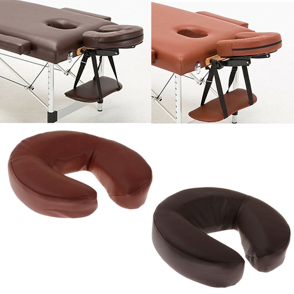 2Pcs Massage Table Bed Face Rest Down Cradle Cushion Pillows Pad Red+Brown