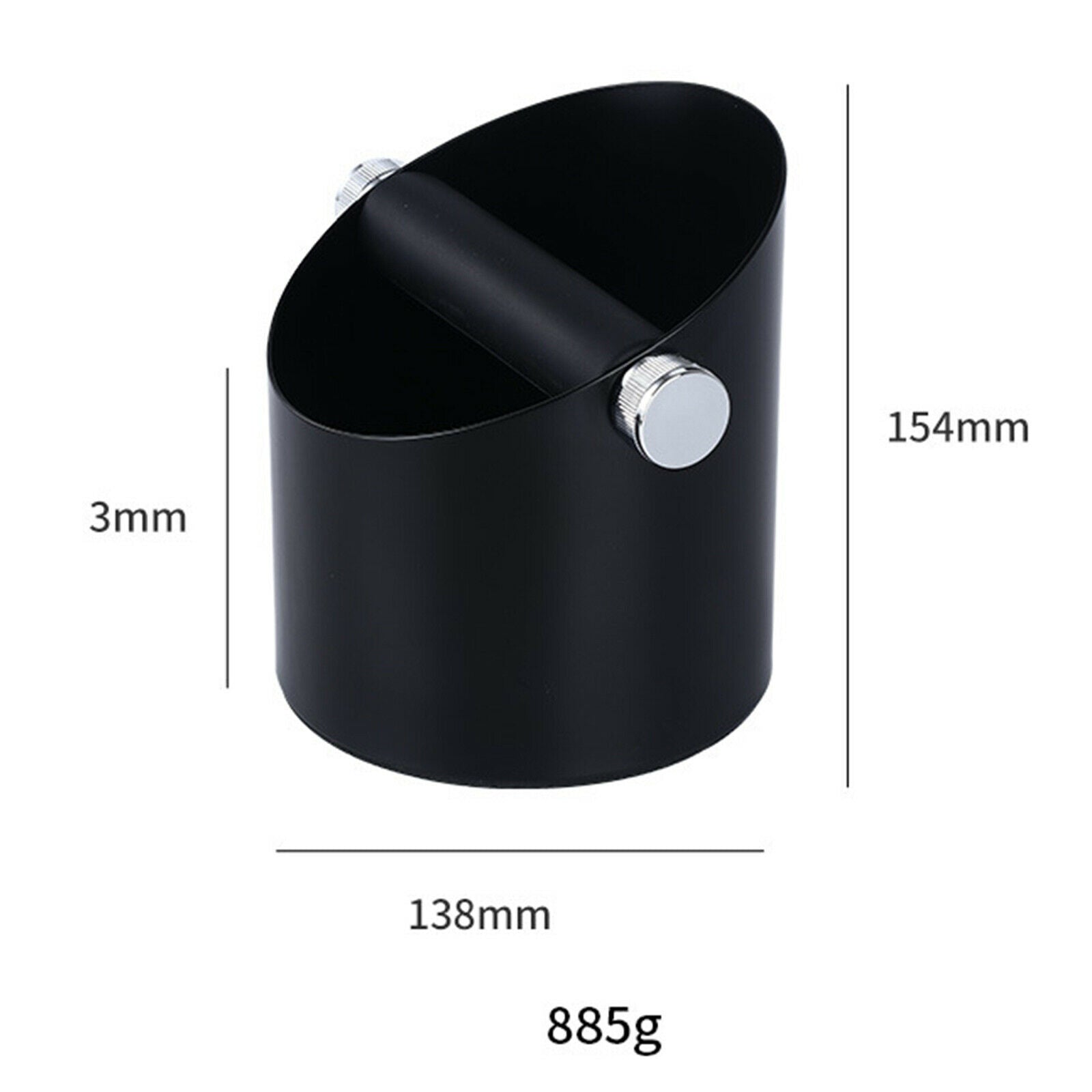 Black Coffee Knock Box Grinds Waste Bucket Shop Kitchen Office Bar Barista