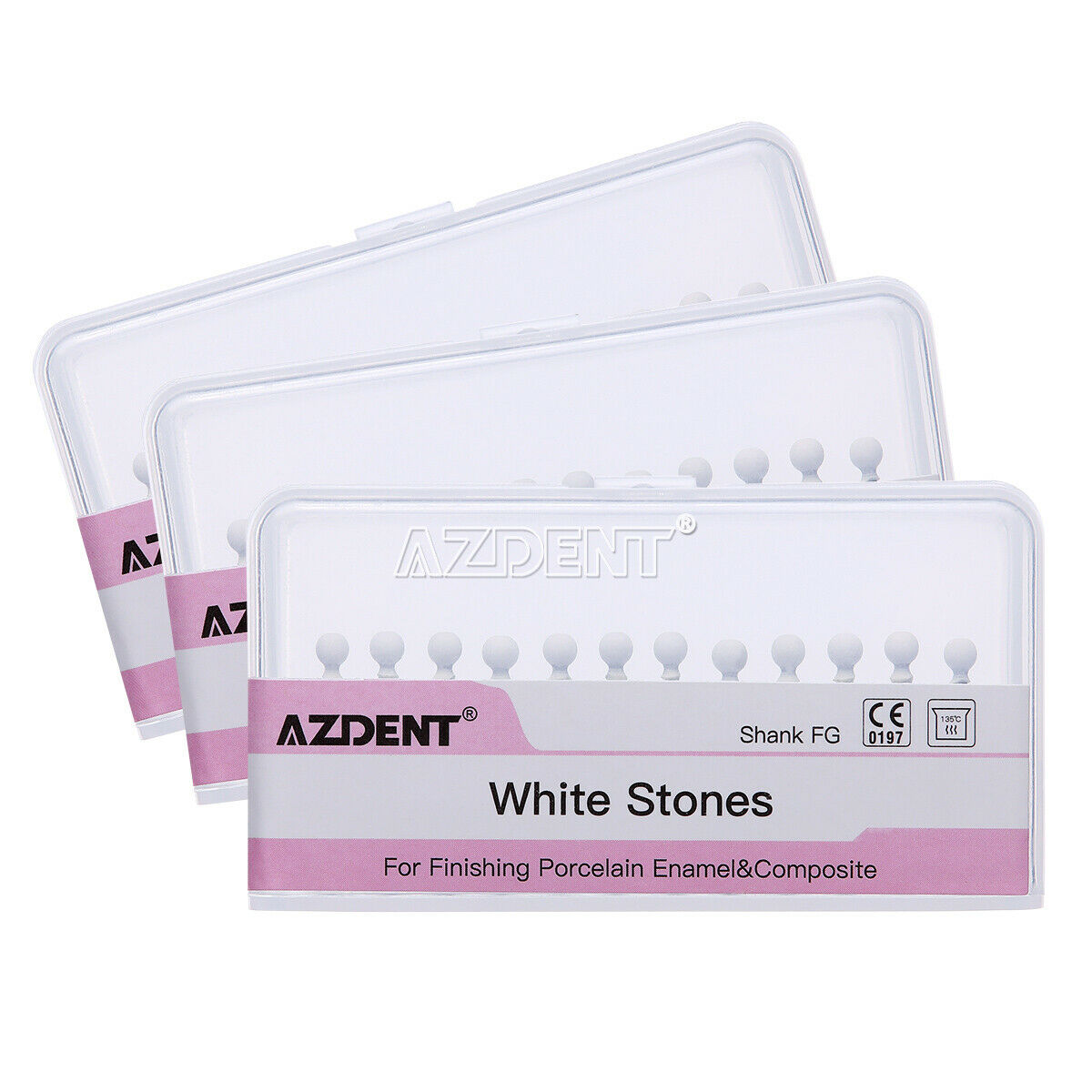 10 X Dental White Stone Mounted Polishing Burs FG Drill Arkansas Stone RD1