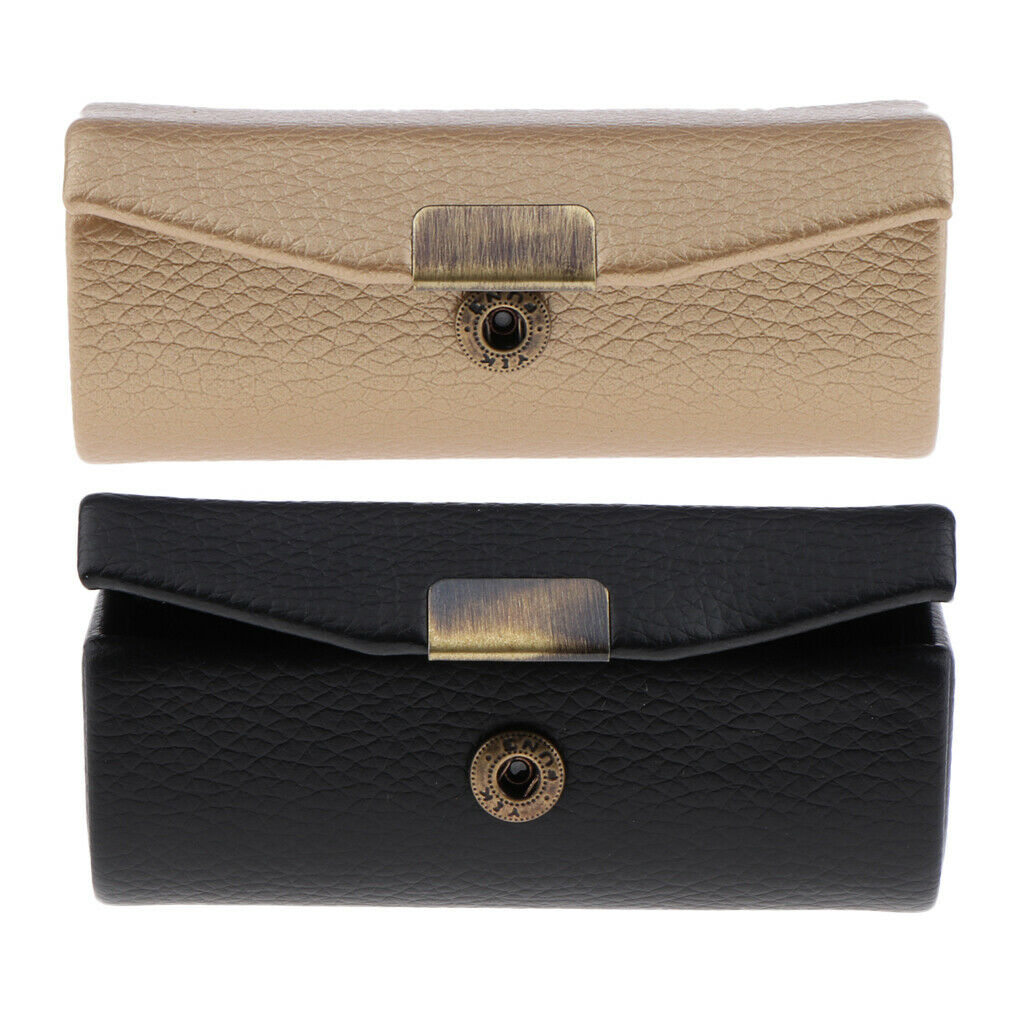 2Pcs Leather Lipstick Case Holder Storage Box with Mirror for Purse Pocket
