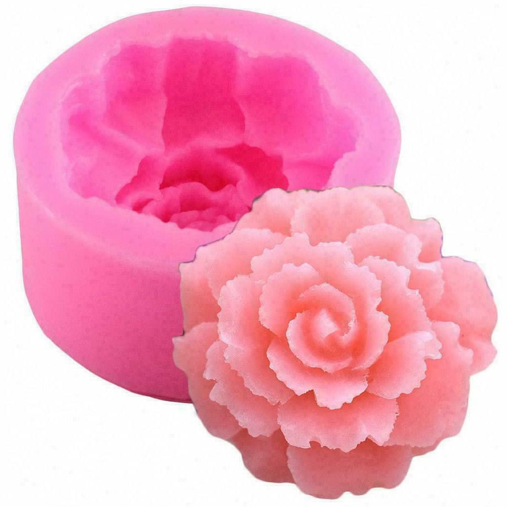 Silicone Sugarcraft Peony Flower Soap Candle Mould Decorating Fondant Cake R3N2