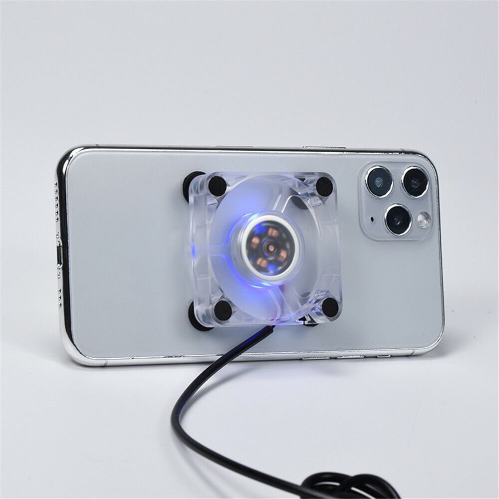 Mini Mobile Phone Cooling Fan Silicone Suction Cup Bottom USB Charging Cooling