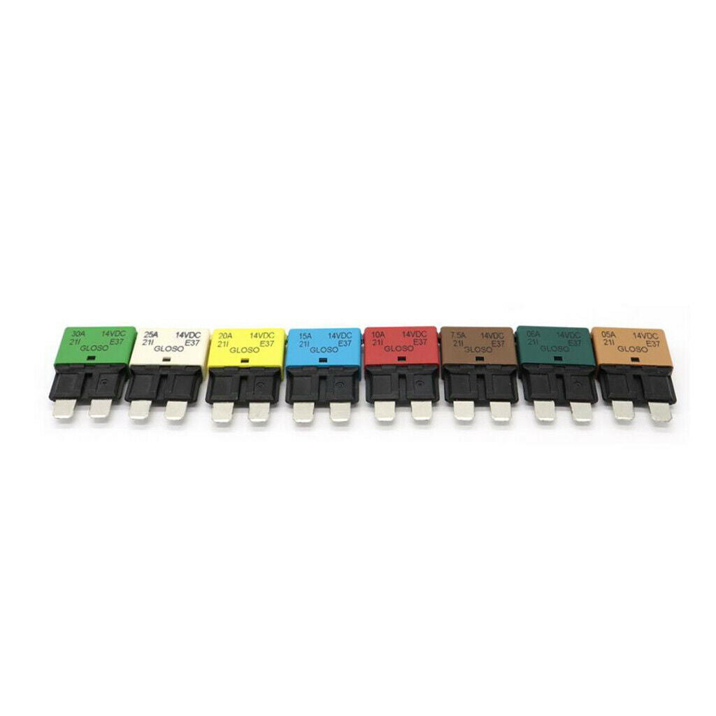 5Pieces Truck Automatic Reset Circuit Breaker Blade Fuse 20A/15A/10A/7.5A/5A