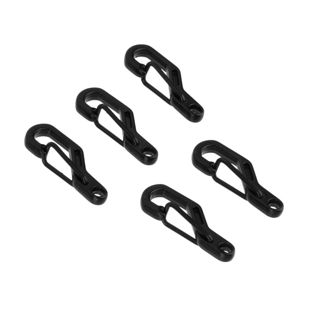 5pcs Climbing Hanging Buckle Snap Clip Hook Keychain D Ring Carabiner Black