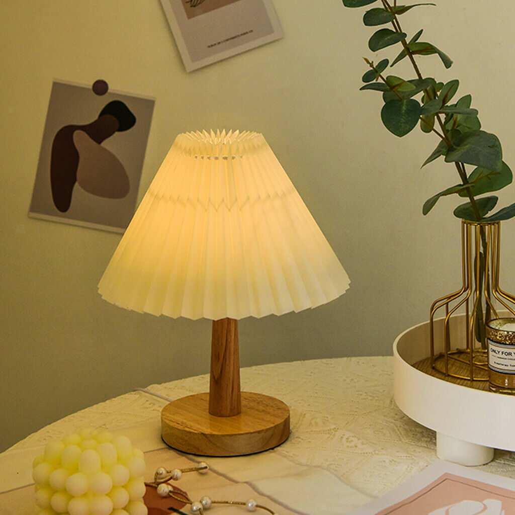 Retro USB Charger Fabric Shade Table Bedside Lamp 3 Modes Study Night Lights