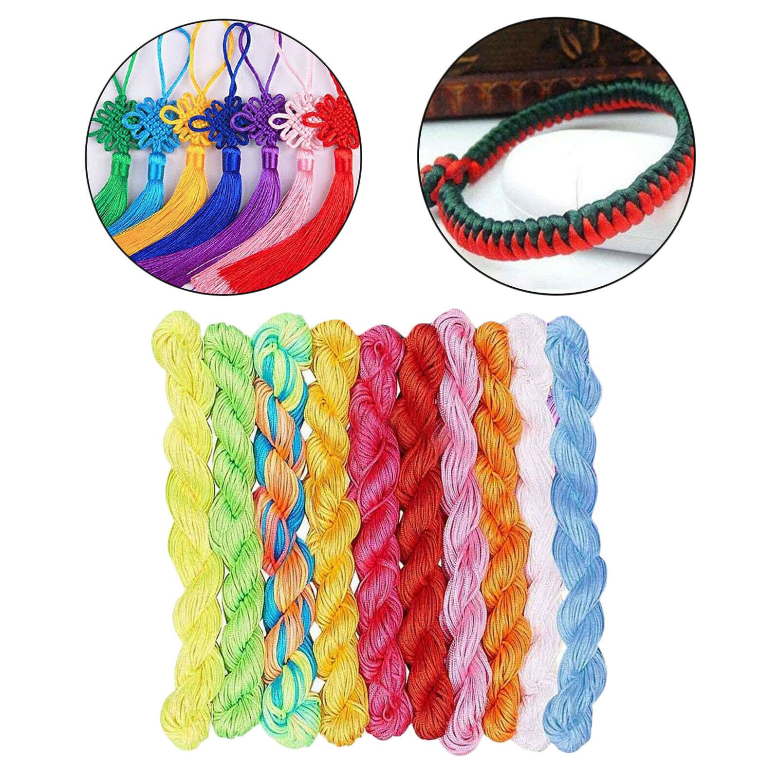 1mx25m DIY Colorful Polyester Twine Cord Bracelet Thread for Jewelry Making