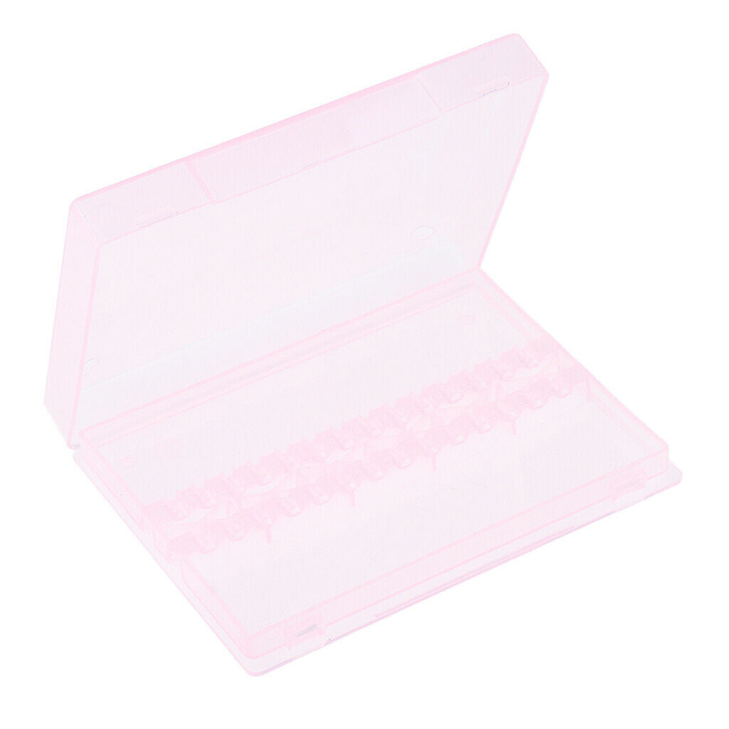2pcs 14 Holes Nail Art Manicure Drill Bit Holder Stand Storage Organizer Box