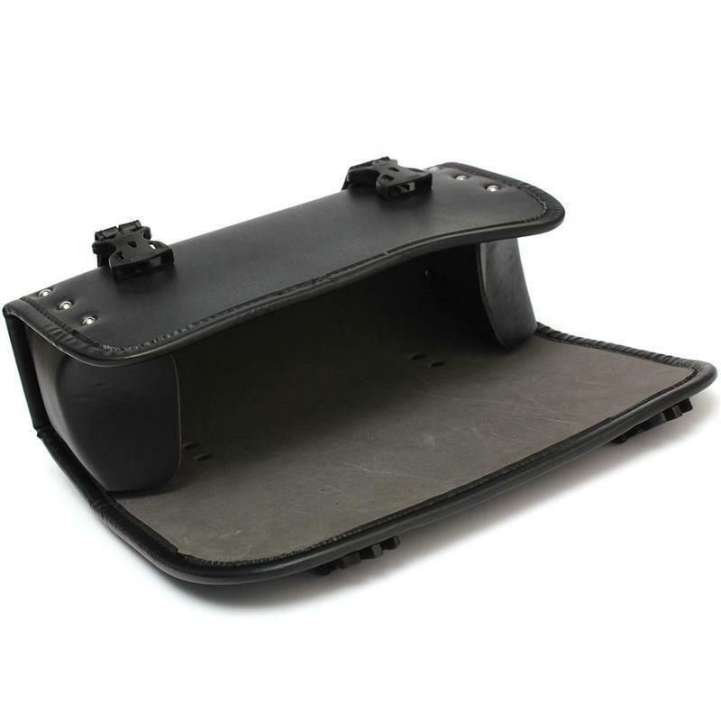 New Motorcycle Tool Bag PU Leather Luggage Saddlebags Roll Barrel Storage Pouch