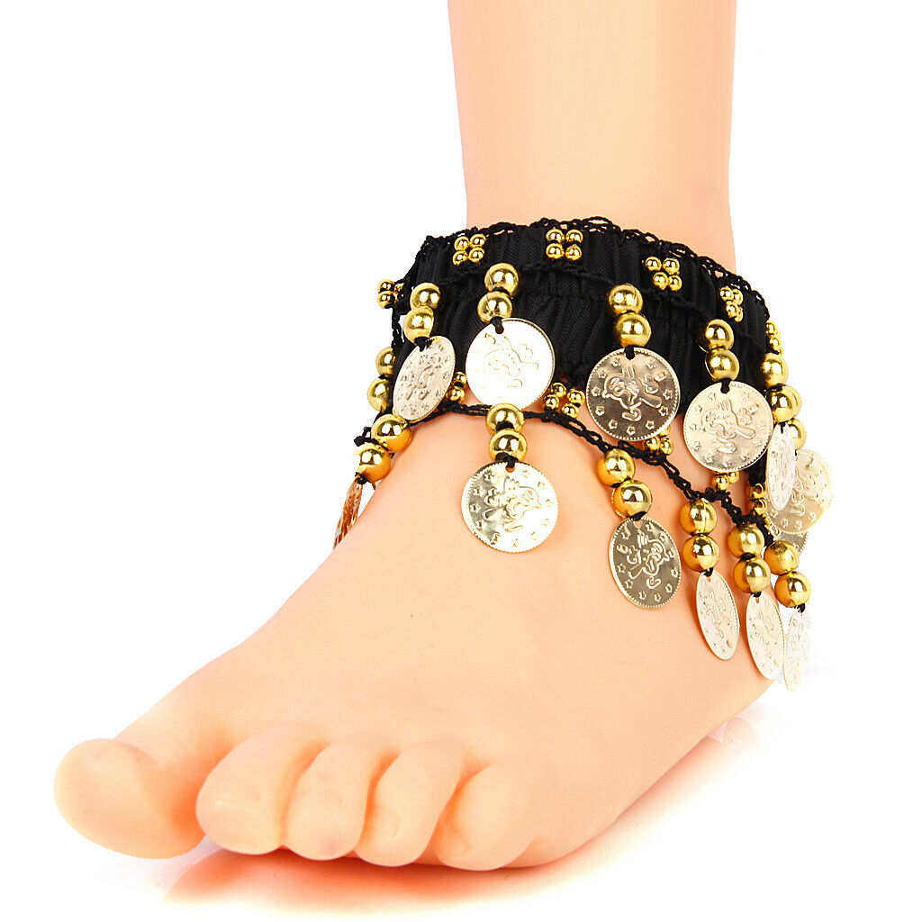 Belly Dance Arm Ankle Cuff Bracelet on Wrist W / 24 Golden Coins -