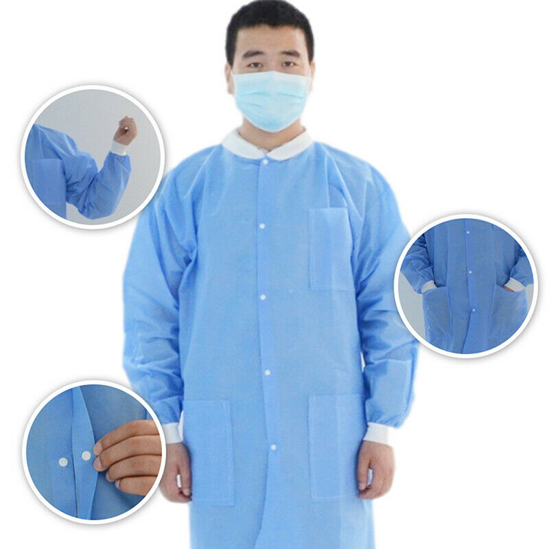 1pcs Disposable Medical Laboratory Isolation Cover Gown Surgical Clothes Unif KX