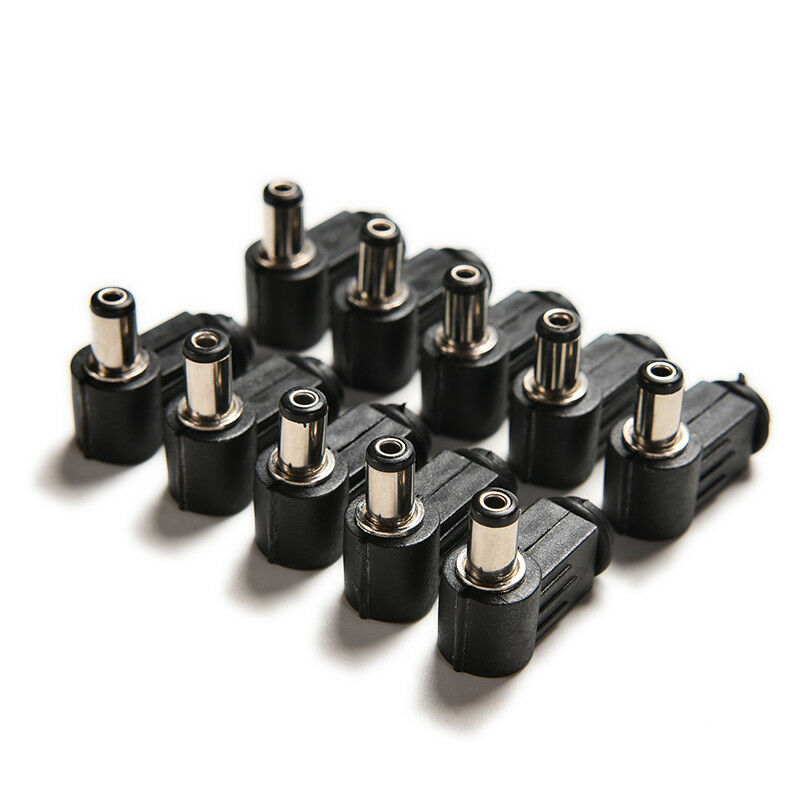 10x Right Angle 2.1x5.5mm 2.1mm DC Power Male Plug Soldering Connector Bla.l8