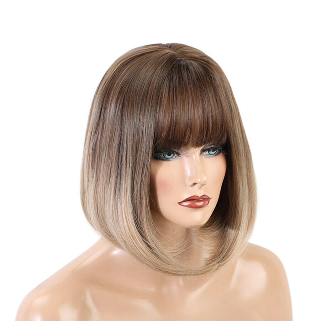 Natural Heat Resistant Middle Part Bob Wigs for Daily Party Costume Prom