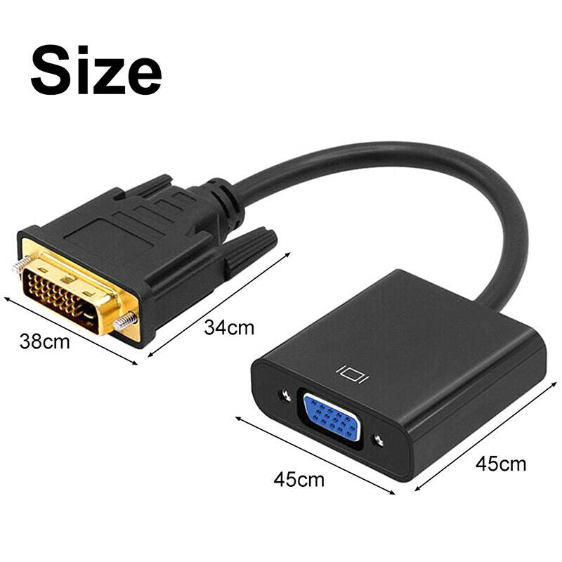 DVI D 24+1 25 Pin Male to VGA Female Adapter 1080P Video Active Cable ConveS FG