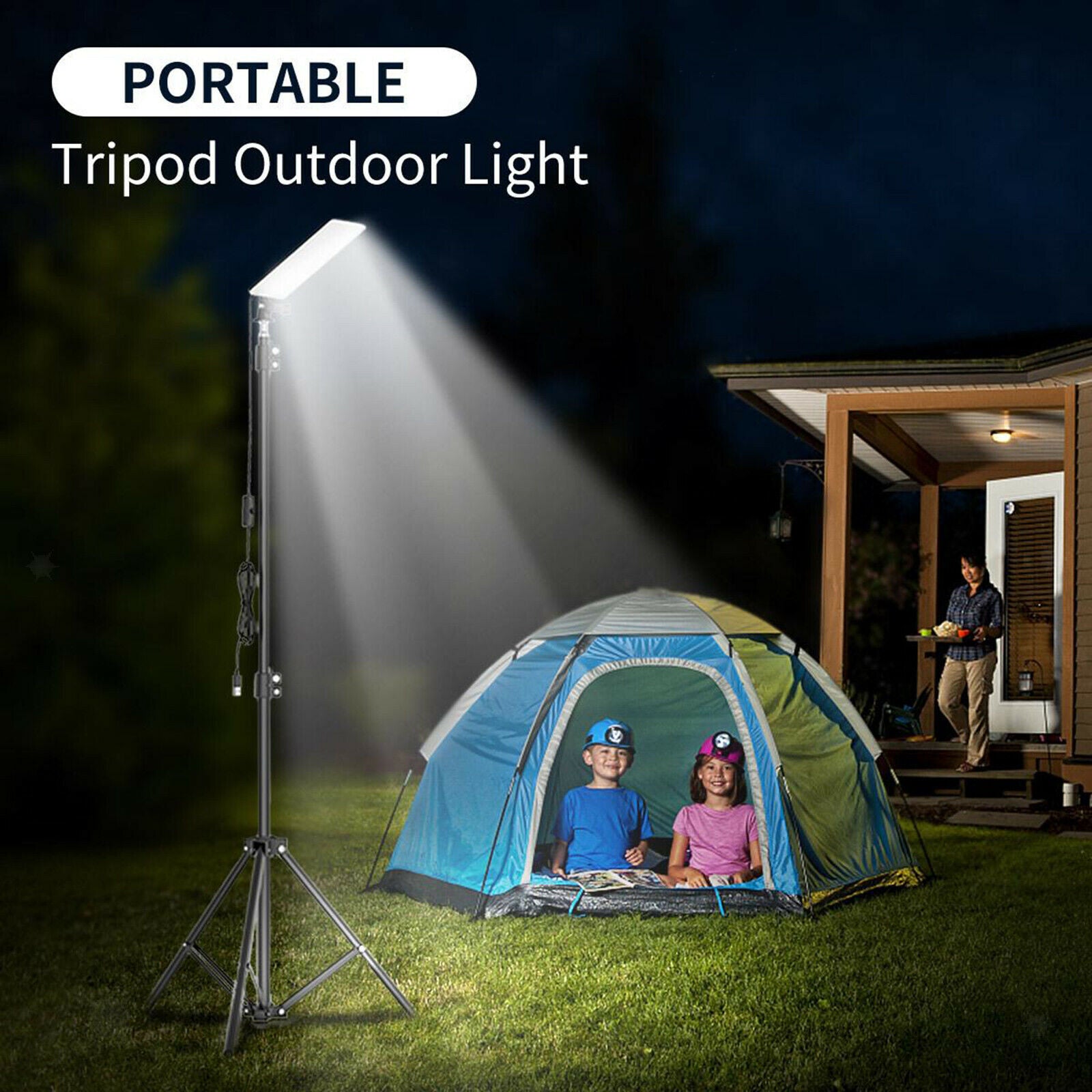 Waterproof LED Camping Lights Tripod for Fishing, Photography, Patio