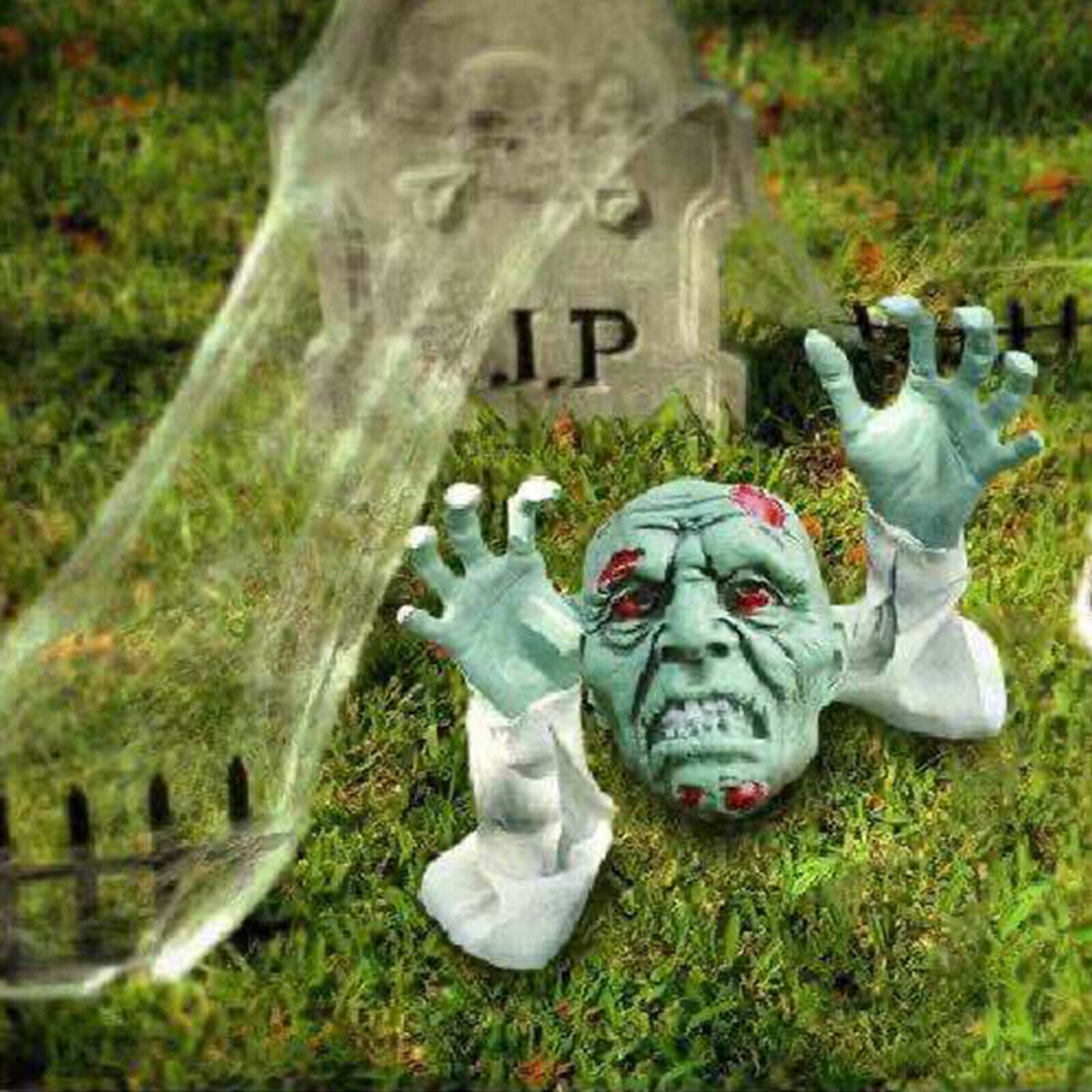 Garden Zombie Decoration Horrible Lawn Head Arms Ornament Yard Skeleton