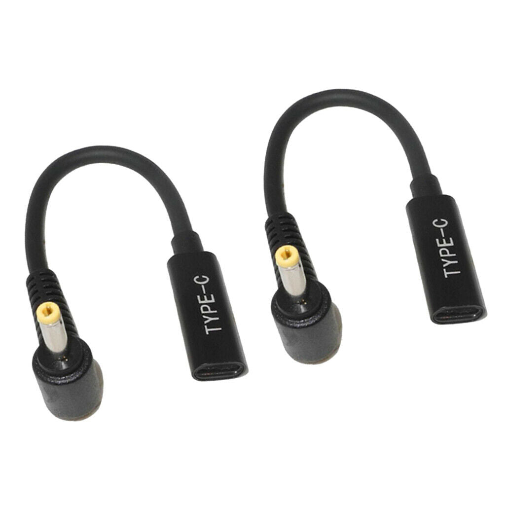 Lots 2 Type-C Female To Elbow Short Line Laptop Adapter For Lenovo Air 12 15