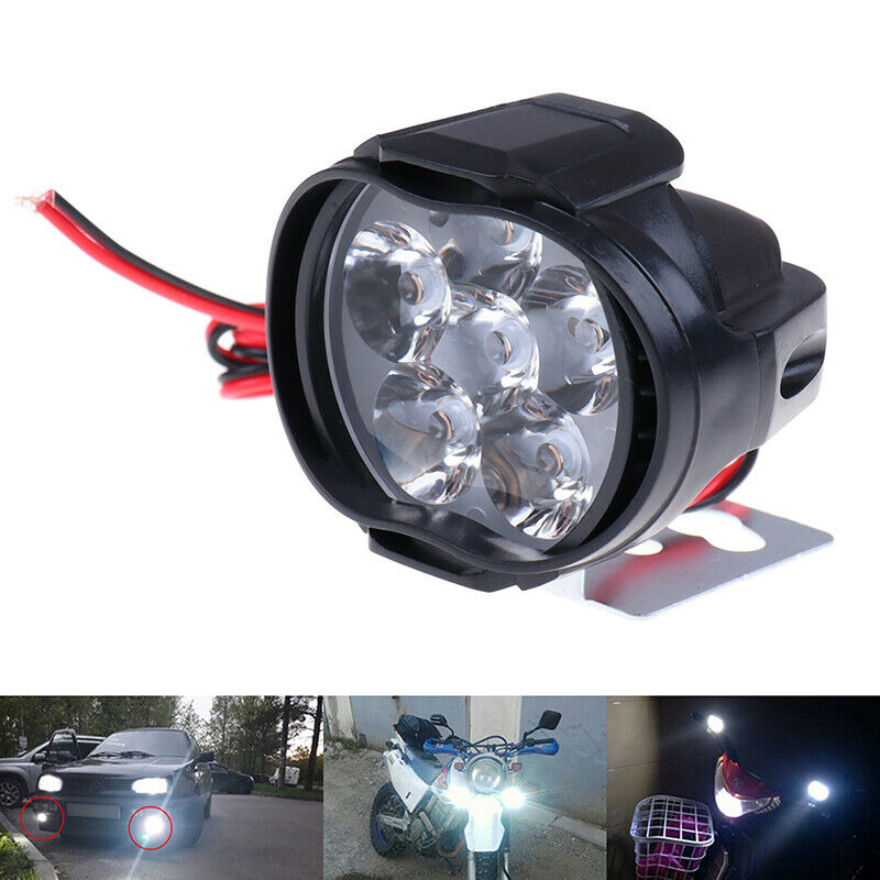 1Pc 6-LED White Motorcycle Headlight Spot Light DRL Driving Fog Waterproo.l8