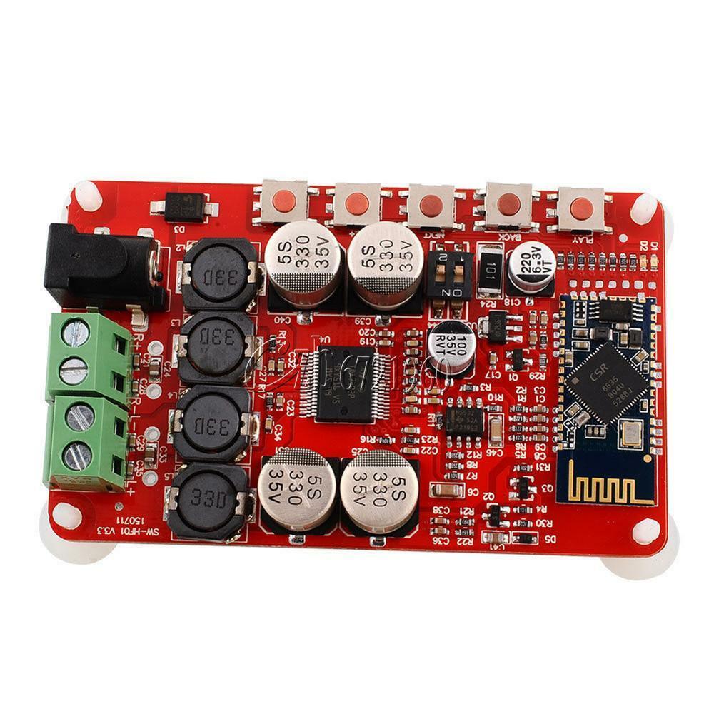 TDA7492P 2X50W Bluetooth 4.0 Audio Receiver Amplifier Module Board Red + Case
